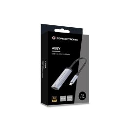 Conceptronic ABBY23G Adaptador USB-C a HDMI 8K 60Hz Aluminio 0.15m compatible con Windows, MacOS y Android