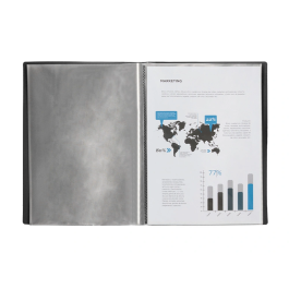 Liderpapel Carpeta Escaparate 50 Fundas PVC Folio Negro