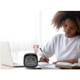 POLITUS RDP-3007 Reloj Despertador Proyector Táctil Negro con Temperatura Interior