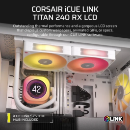 Corsair CW-9061025-WW iCUE LINK TITAN 240 RX LCD Blanco AIO Refrigeración PC