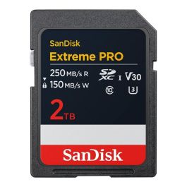 SanDisk Tarjeta Extreme PRO SDXC UHS-I Clase 10 U3 V30 2TB 250MB/s lectura 150MB/s escritura Precio: 336.89999992. SKU: B146CV3FLT