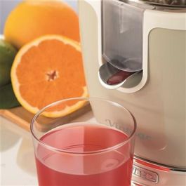 Ariete 413/03 Exprimidor Vintage Beige con Mango a Presión, Acabado Metal y Detalles Cromados