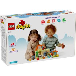 LEGO 10416 DUPLO My Town Cuidando Animales de Granja, Juguete Educativo para Bebés, Incluye Casa y Minifiguras de Caballos