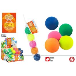 Pelotas palas playa 4x4x124 cm en red 5 unidades exp 12 piezas