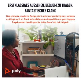 Poly Auriculares Blackwire 3325 Estéreo con Cableado USB-C y Conector de 3.5mm, Certificado para Equipos Microsoft y UC, Color Negro