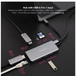 Hub USB NANOCABLE 10.16.1009 Gris