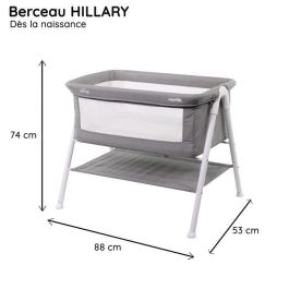 Cuna para bebé NANIA HILLARY - Desde el nacimiento - 9 Kg máx. - Incluye colchón de 3 cm de grosor - Espacio de almacenamiento debajo de la cuna