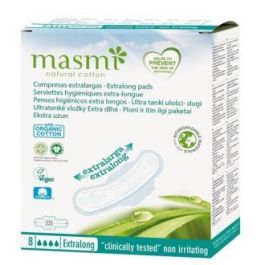MASMI Compresa Extralarga de Puro Algodón Ecológico Certificado 8 Unidades para Noche o Flujo Abundante Precio: 4.88999992. SKU: B17YWAWYYW