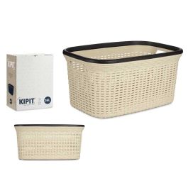 Cesta Plastico Rattan Ropa 36L Crema Kipit 36X25CM (12 Unidades) Precio: 91.89000029. SKU: B12FHNSG4W