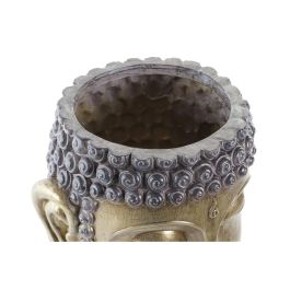 Macetero DKD Home Decor Gris Dorado Buda Resina Oriental (2 Unidades) Macetero DKD Home Decor Gris Dorado Buda Resina Oriental (2 Unidades)