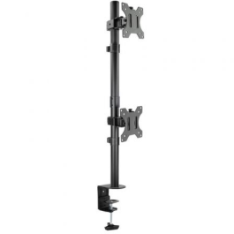TooQ DB1233TNV-B Soporte de Mesa para 2 Monitores 13-32'' hasta 8kg por brazo, Giratorio, Inclinable, Vertical, Negro