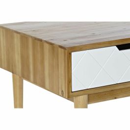 DKD Home Decor Mesa de Centro Moderna 2 Cajones Desmontable Abeto Marrón Blanco 105x55x46 cm