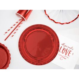 Set de 10 platos de cartón rojo 20 cm - Algon (18 Unidades) Set de 10 platos de cartón rojo 20 cm - Algon (18 Unidades)