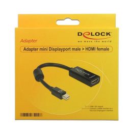 DeLOCK Adaptador Mini DisplayPort Macho a HDMI Hembra, 0.18m, Negro