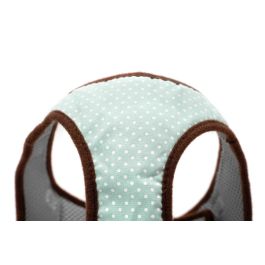 Gloria Petral para Perro Puntos Verde Talla L - Cuello 33-44 cm, Ajuste Velcro y Cierre Rápido de Seguridad, Malla Transpirable Acolchada