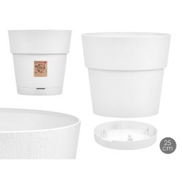 Maceta Plastico 25 Cm Ethica Blanca Stefanplast (6 Unidades)