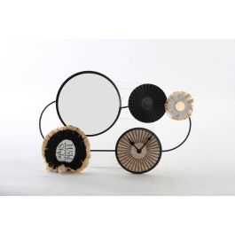 DKD Home Decor Reloj de Pared Estilo Colonial Alika Marrón, Negro y Blanco de Metal y Espejo 50x35x4 cm - Lote de 4 Unidades