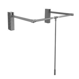 ALK System Perchero Abatible Serie Óptima para Armario, Cierre Amortiguado, Regulación Telescópica, Grafito, Ancho 830-1150 mm