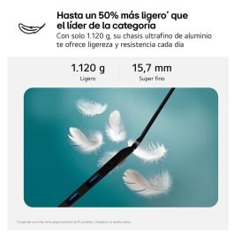 LG 14ZD90T-G.AX78B Portátil 14" WUXGA IPS Intel Core Ultra 7-255H, 16GB RAM, 1TB SSD, Sin SO, 1.1kg, 30h, Negro LG 14ZD90T-G.AX78B Portátil 14" WUXGA IPS Intel Core Ultra 7-255H, 16GB RAM, 1TB SSD, Sin SO, 1.1kg, 30h, Negro