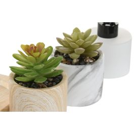 DKD Home Decor Ambientador Mikado Moderno Blanco Natural, 4 Unidades, 10x20x21cm, Diseños Surtidos
