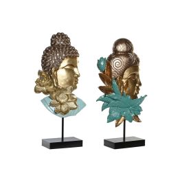 DKD Home Decor Figura Oriental Turquesa Dorado Resina Metal Buda 8 x 42.5 x 22 cm (2 Unidades) Precio: 46.49999992. SKU: S3043280