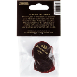 DUNLOP Pack 12 Púas Genuine Celluloid Teardrop Shell - Heavy