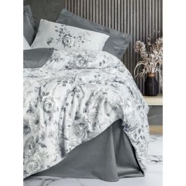 Juego de Cama 220x240 cm + 2 Fundas Almohada 60x60 cm 100% Algodón Satén Gris ASI8684283425655