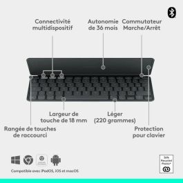 Logitech Keys-To-Go 2 Teclado Inalámbrico Portátil para iPad AZERTY Grafito