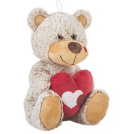 Peluche oso beig c/corazón 18cm.