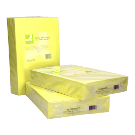 Q-connect Papel Color Din A4 80gr Amarillo Neón Paquete 500 Hojas