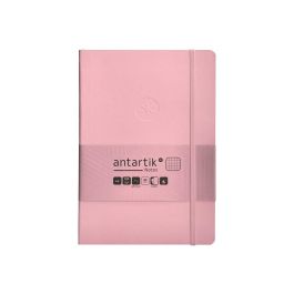 Cuaderno Con Gomilla Antartik Notes Tapa Blanda A5 Hojas Cuadricula Rosa Pastel 80 Hojas 80 gr Fsc