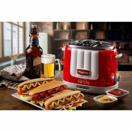Ariete 206/00 Máquina de Hot Dog Party Time Roja - 5 Niveles de Cocción, Expulsión Automática