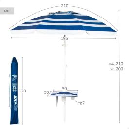 Sombrilla Aktive Acero Tela Oxford 210 x 205 x 210 cm Sombrilla Aktive Acero Tela Oxford 210 x 205 x 210 cm