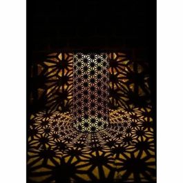 Garden Id 70703363 Lámpara Solar Columna Oro-Negro Ø15 H30 cm con Batería Recargable AAA, Botón On/Off y 6-8h Luz