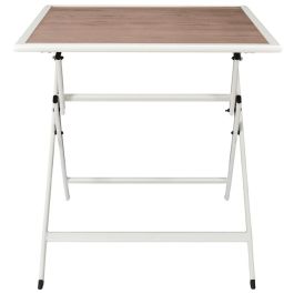 Home Deco Factory Mesa Bcn Blanca 70x70 Metal Vidrio Templado