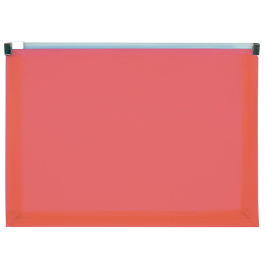 Liderpapel Carpeta dossier A5 cierre de cremallera rojo translucido 148 x 210 mm