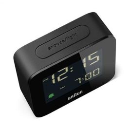 Braun BC-08-B Reloj Despertador Digital Negro con Pantalla LCD Retroiluminada y Función Snooze