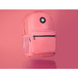 Antartik Mochila escolar con asa y bolsillo frontal con cremallera, color Coral, 320x140x430 mm