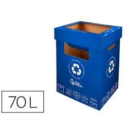 Liderpapel Contenedor Papelera Reciclaje Papel y Cartón 70 Litros Azul 450x350x650 mm Precio: 10.3576. SKU: B16DJD98JZ