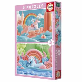 Educa Puzzle Unicornios Mágicos 1747715969259 - 2x48 Piezas Temática Fantasía Niños 4+ Años