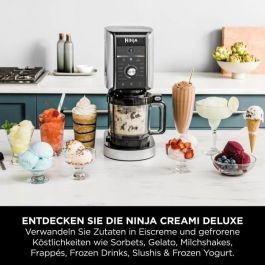 Ninja NC501EU Creami Deluxe Máquina de Helados y Batidos 2.1L con 3 Recipientes, Preparación de Sorbete, Negro/Plata