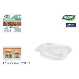 Algon Set 6 Envase Bisagra Ps 250ml Plástico Transparente 16 x 13 x 4 cm (24 Unidades) Precio: 14.58999971. SKU: B13569WGC8