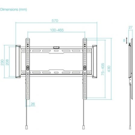 Tooq Soporte de Pared Fijo LP1073F-B para TV de 32-70" hasta 75kg Negro