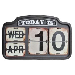 Calendario Vintage DKD Home Decor Negro Blanco 3.5 x 27 x 42 cm Precio: 26.59000047. SKU: S3007444