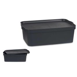 Caja Plastico Con Tapa 14L Antracita Kipit 29X14CM (12 Unidades) Precio: 73.50000042. SKU: B123LQKT6J