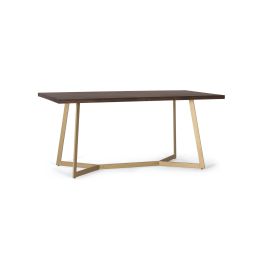 GINER Y COLOMER Mesa de Comedor de Madera de Mango con Patas Doradas 170x90 cm