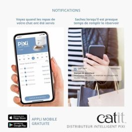 Catit PIXI Comedero Inteligente Automático para Gatos, Dispensador de Croquetas Conectado y Controlado por Aplicación, Sirve Porciones Programadas de 1.2 kg