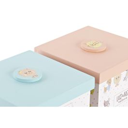 DKD Home Decor Best friends Surtido de 6 Figuras Decorativas para Niños, León y Mapache, Blanco/Multicolor, MDF, 11.5 x 11 x 11.5 cm