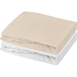 Juego de 2 sábanas bajeras - P'TIT DODO - Jersey - 60 x 120 cm - Blanco/Nude Precio: 23.50000048. SKU: B13RCJTREF