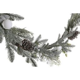 DKD Home Decor Guirnalda Navidad Alpina Verde Blanco 152 cm con 35 Leds y 3 Pilas AA (Pack de 2 Unidades)